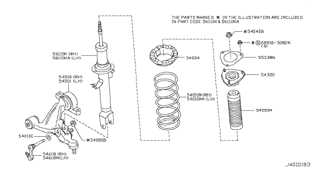 2014 Infiniti Q60 Bound Bumper Assembly Diagram for 54050JK00A
