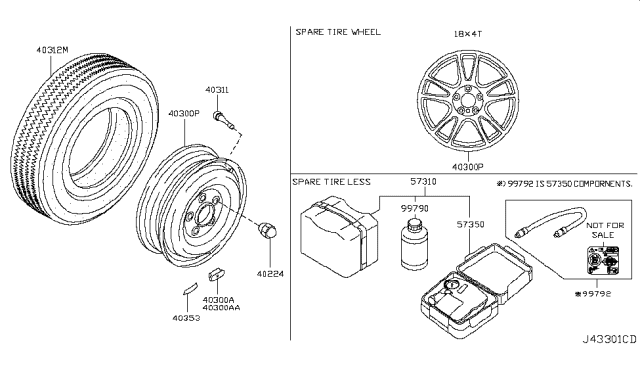 2011 Infiniti G37  Pump Kit-Air Diagram for 573501NM0D