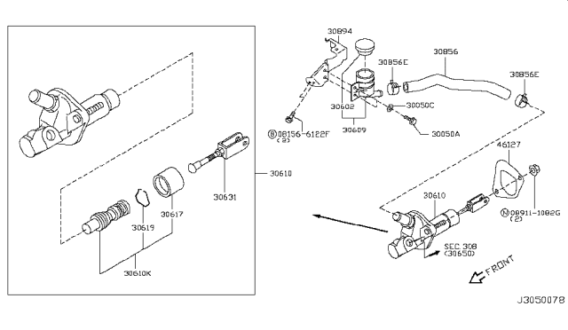 2014 Infiniti Q60  Cover-Dust Diagram for 306182J900