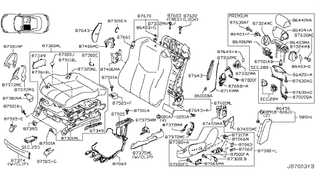 2014 Infiniti Q60  Screw Diagram for 88695JL01A