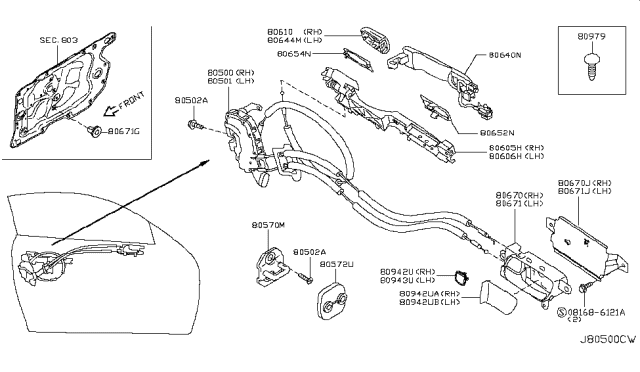 2013 Infiniti G37 Gasket-Door Outside Handle, Front Diagram for 806529Y000