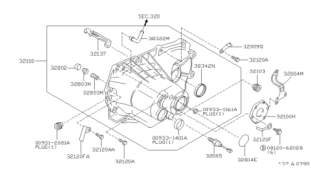 2000 Infiniti G20  Seal - O Ring Diagram for 321366J000