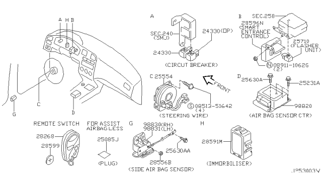 2002 Infiniti G20 Screw Diagram for 0851351642