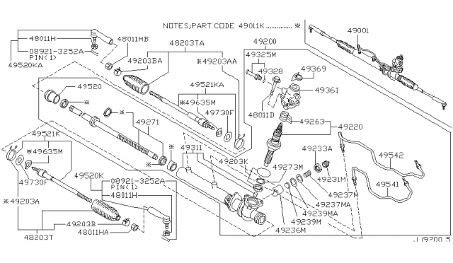 2001 Infiniti G20  Clamp-Dust Cover Diagram for 4805553A00