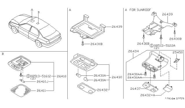 2000 Infiniti G20  Bulb Diagram for 262820V200