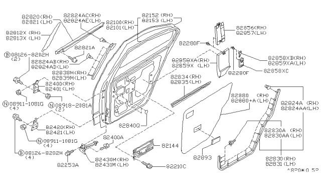 2000 Infiniti G20 Nut-Hex Diagram for 089182081A