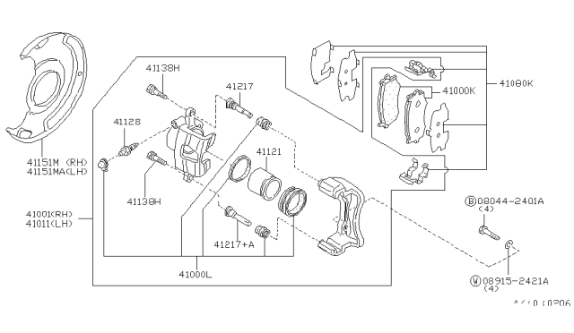 2002 Infiniti G20  Bolt-Hex Diagram for 080442401A