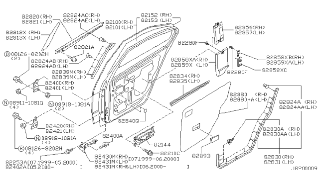 2000 Infiniti G20 Screw Diagram for 0146400181