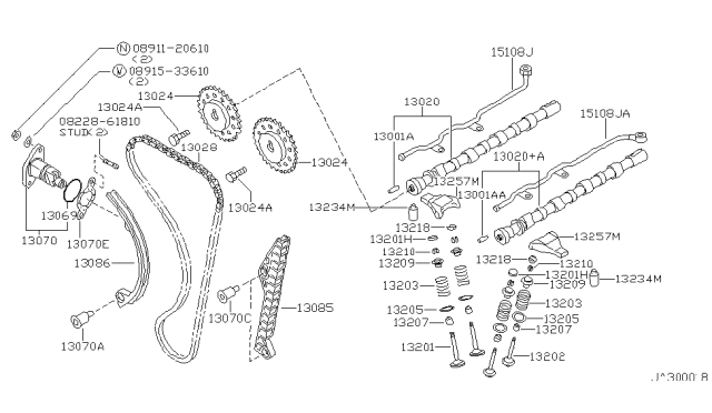 1999 Infiniti G20  Bolt Diagram for 1309453J01