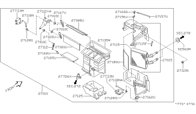 1999 Infiniti G20  Air Mix Actuator Assembly Diagram for 277427J100