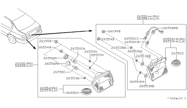 2001 Infiniti G20  Bulb Diagram for 2626189941