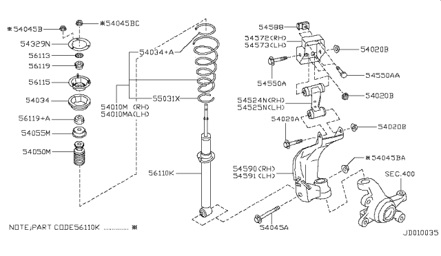 2000 Infiniti G20 Nut Diagram for 0122300291