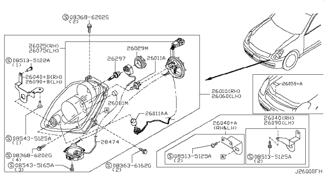 2007 Infiniti G35 Xenon Bulb Diagram for 2629789902