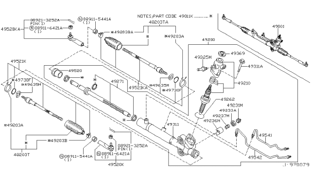 2003 Infiniti G35  Cap-Rear Cover Diagram for 493694M401