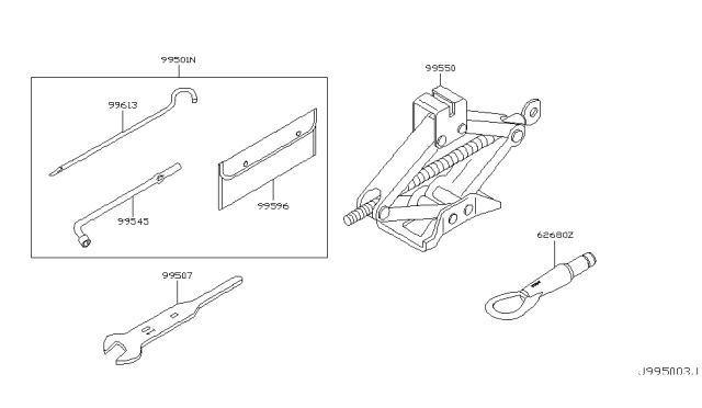 2004 Infiniti G35 Hook-Towing, Front Diagram for 51112AC700