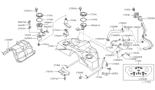 2006 Infiniti G35  Fuel Gauge Sending Unit Diagram for 25060AL51A
