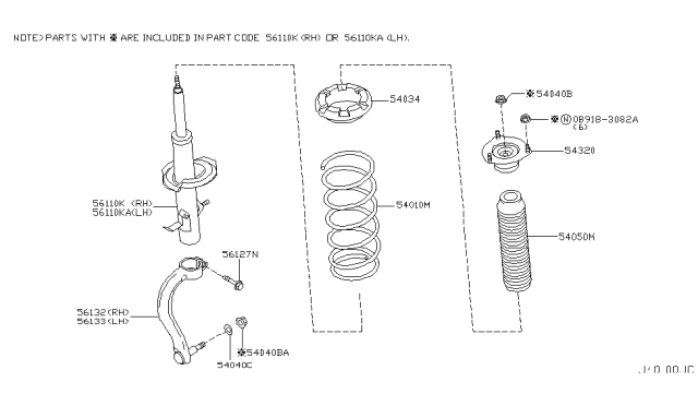 2005 Infiniti G35 Seat-Rubber, Front Spring Diagram for 54034AL500
