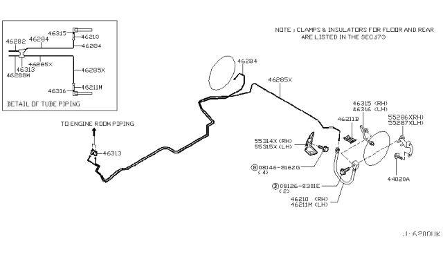 2003 Infiniti G35  Hose Assy-Brake, Rear Diagram for 46210AL510