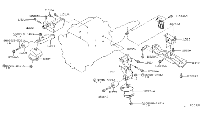 2006 Infiniti G35  Bolt Diagram for 112984M406