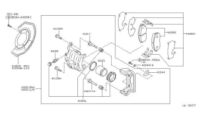 2004 Infiniti G35  Seal Kit-Disc Brake Diagram for 4112012U25
