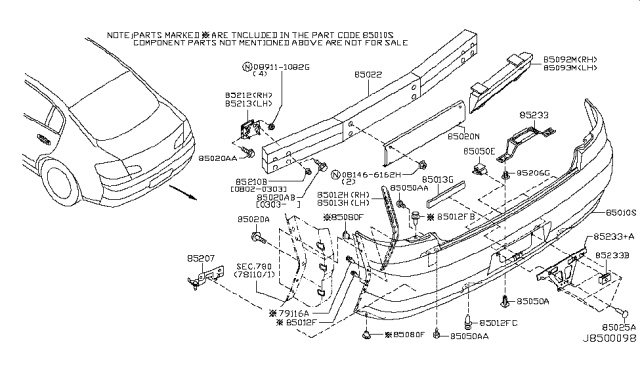 2007 Infiniti G35 Rivet-Blind Diagram for 0151500113