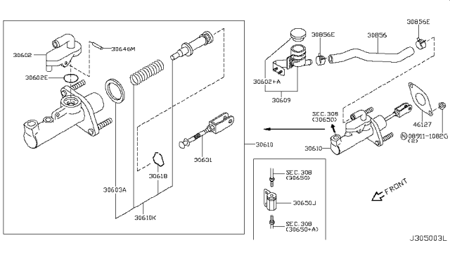 2005 Infiniti G35  Orifice Assy-Clutch Diagram for 30650CD000