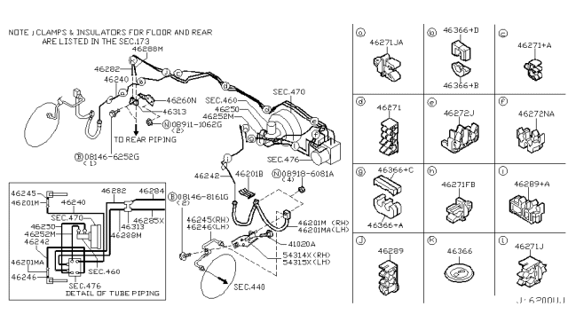 2005 Infiniti G35  Clip Diagram for 46271AL501