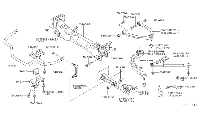 2006 Infiniti G35  Nut Diagram for 545888H305