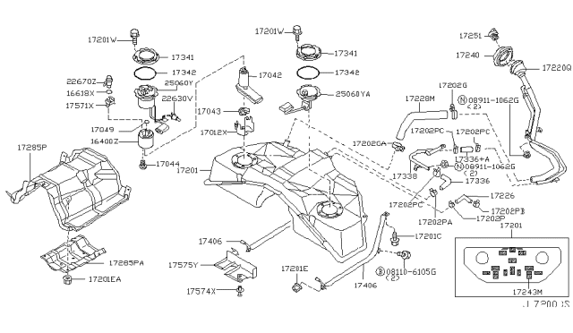 2005 Infiniti G35  Fuel Gauge Sending Unit Diagram for 25060AL511