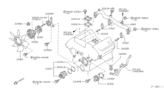 2005 Infiniti G35  Fan-Cooling Diagram for 21060AG202