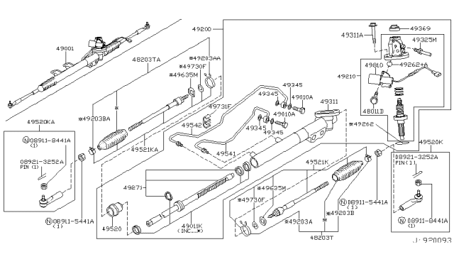 2004 Infiniti M45 Cap-Rear Cover Diagram for 49369CX000