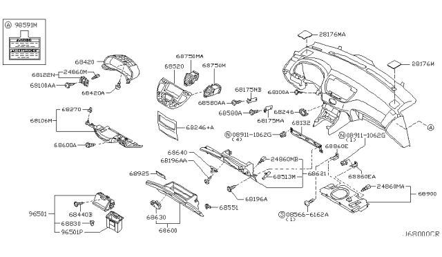 2004 Infiniti M45  Screw_Tapping Diagram for 085666162A