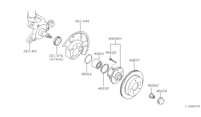 2004 Infiniti M45 Rotor-Disc Brake, Front Diagram for 40206AR002