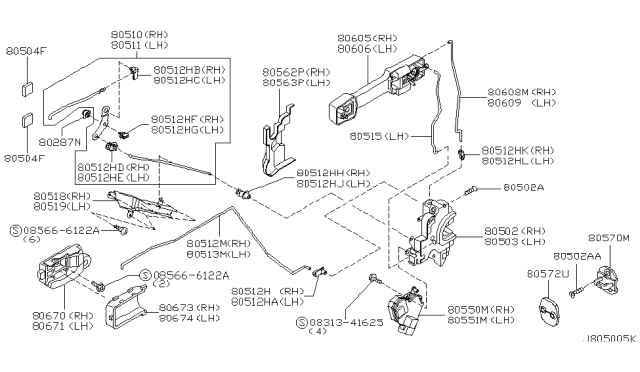 2004 Infiniti M45  Holder-Rod Diagram for 8053285E00
