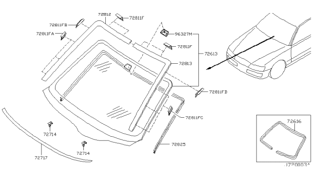 2003 Infiniti M45 Base Assy-Inside Mirror Diagram for 963272Y900