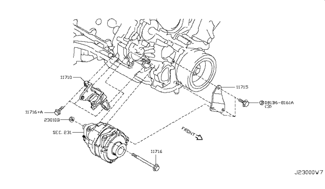 2012 Infiniti QX56 Bolt Diagram for 081B68161A