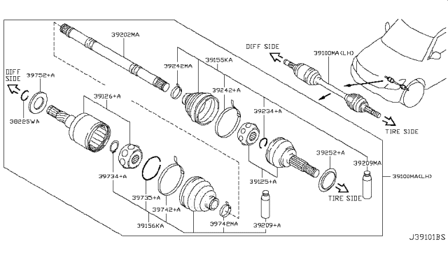 2012 Infiniti QX56 Shield-Dust Diagram for 392527S06C