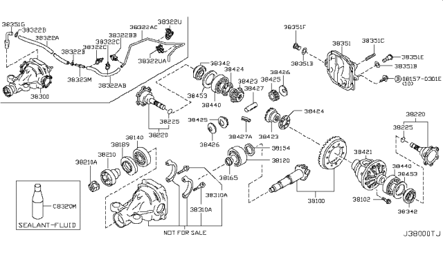 2012 Infiniti QX56  Shim-Adjust, Side Bearing Diagram for 3845340P00