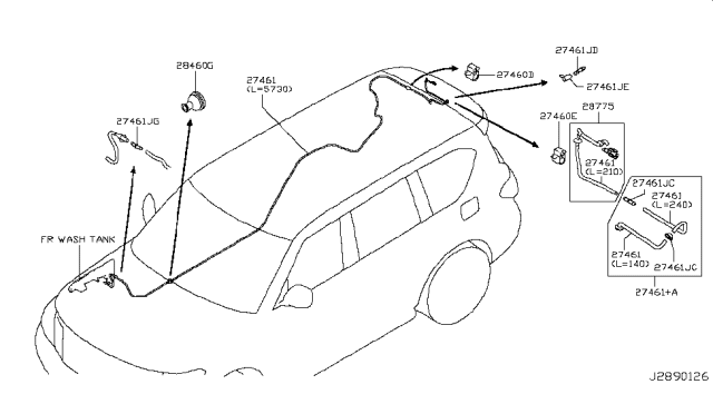 2018 Infiniti QX80  Hose-Washer Diagram for 289751LA0A
