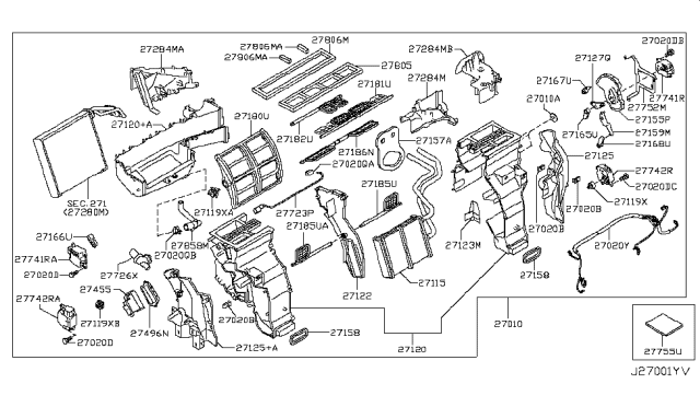 2012 Infiniti QX56  Heating Unit-Front Diagram for 271101LB0A