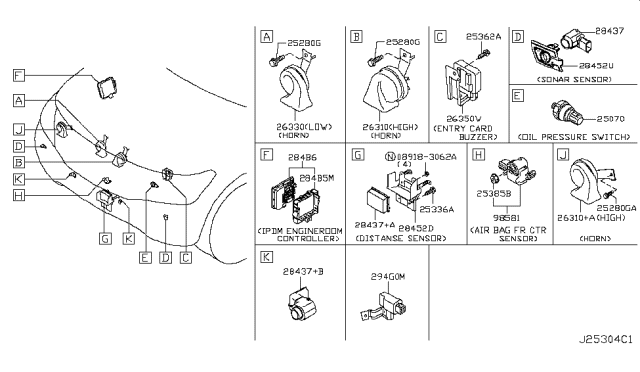 2017 Infiniti QX80 Gauge-Combined Diagram for 250703JT0A