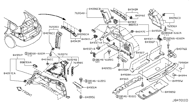 2017 Infiniti QX80  Board-Lug Diagram for 849B71LA0A