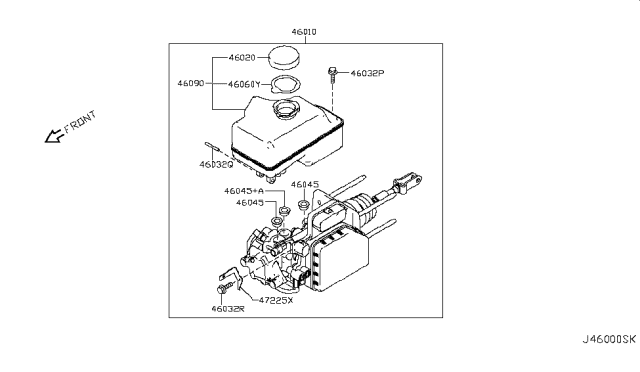 2018 Infiniti QX80  Label-Brake Fluid Diagram for 460601LA0A