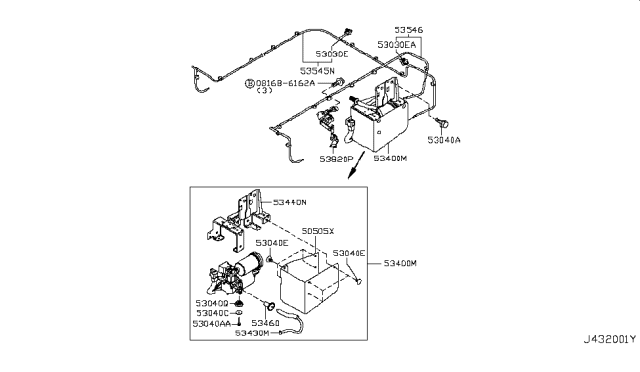 2019 Infiniti QX80 Washer Diagram for 543767S000