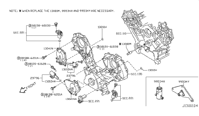 2012 Infiniti QX56  Seal O Ring Diagram for 150663RC6C