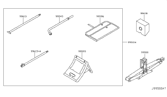 2011 Infiniti QX56  Holder-Jack Diagram for 99553VW001