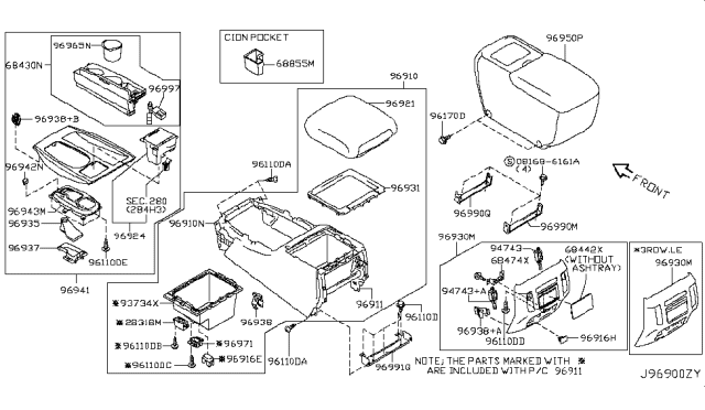2012 Infiniti QX56 Jack-Vtr Diagram for 283184P000