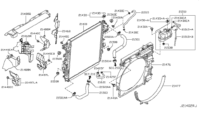 2011 Infiniti QX56  Clamp Diagram for 164397S01B