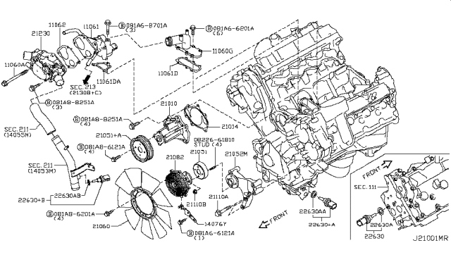 2015 Infiniti QX80  Bolt Diagram for 233904W00A