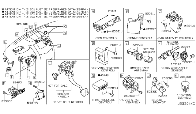 2018 Infiniti QX80 Bracket-Relay Diagram for 252381LA0A